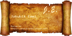 Jakubik Emmi névjegykártya
